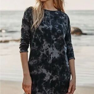 Pure Jill Cloud Tie-Dye Knit Dress 100% Cotton Pockets Large Boho Lagenlook Cozy